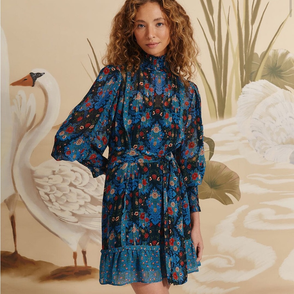 FARM Rio Vibrant Floral Long Sleeve Dress